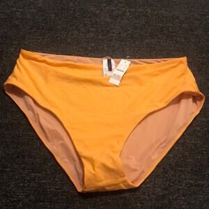 J Crew Brand Women's XXL High-cut waist bikini bottom Orange NWT